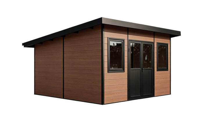 Abri composite DUSSELDORF - Teck - Toit monopente - 14m2 int