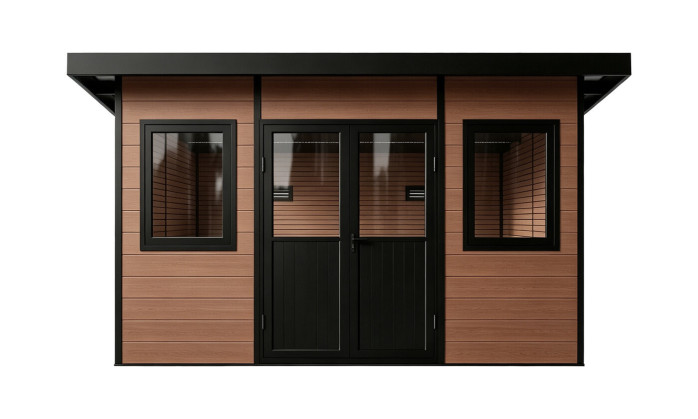 Abri composite DUSSELDORF - Teck - Toit monopente - 14m2 int