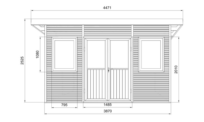 Abri composite DUSSELDORF - Teck - Toit monopente - 14m2 int