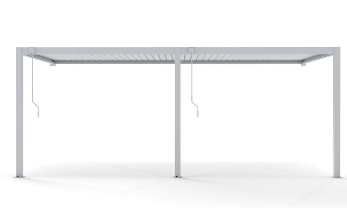 Pergola manuelle bioclimatique adossée alu Brive 6x4m 46B - blanche - 24m2