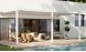 Pergola manuelle bioclimatique adossée alu Brive 6x4m 46B - blanche - 24m2