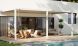 Pergola manuelle bioclimatique adossée alu Brive 6x4m 46B - blanche - 24m2