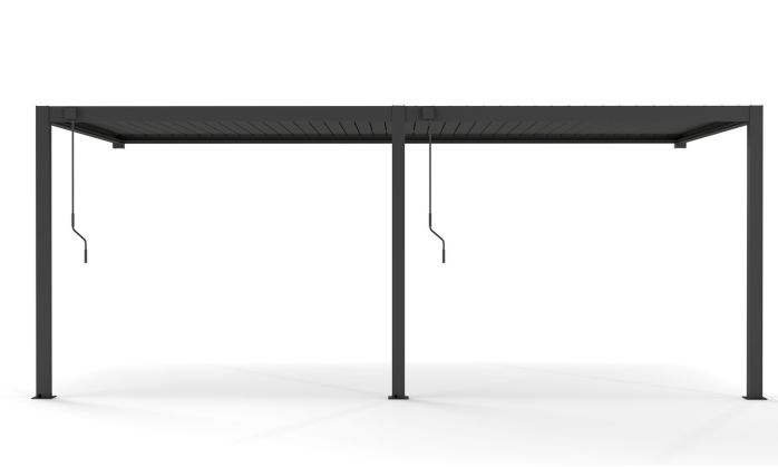 Pergola manuelle bioclimatique adossée alu Brive 6x4m 46N - anthracite - 24m2