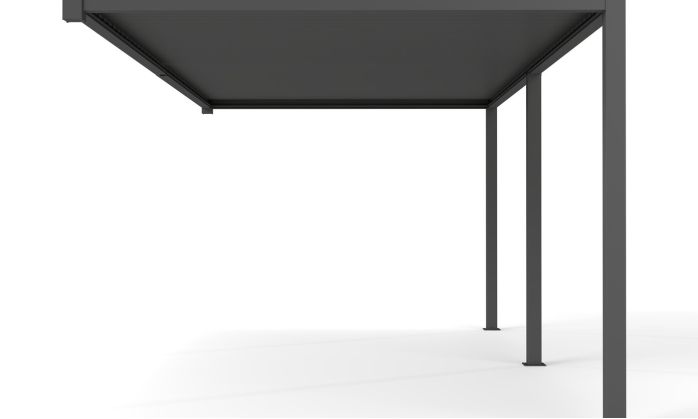 Pergola manuelle bioclimatique adossée alu Brive 6x4m 46N - anthracite - 24m2