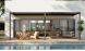 Pergola manuelle bioclimatique adossée alu Brive 6x4m 46N - anthracite - 24m2