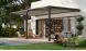 Pergola manuelle bioclimatique adossée alu Brive 6x4m 46NB - Structure anthracite et lames blanches - 24m2
