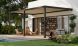 Pergola manuelle bioclimatique adossée alu Brive 6x4m 46NB - Structure anthracite et lames blanches - 24m2