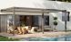 Pergola manuelle bioclimatique adossée alu Brive 6x4m 46NB - Structure anthracite et lames blanches - 24m2