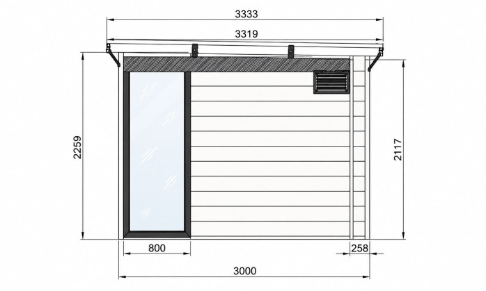 Abri de jardin composite 24m² BILBAO toit monopente |
