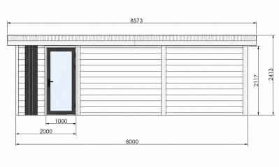 Abri de jardin composite Bilbao, toit monopente, 8x3m, beige, 24m2