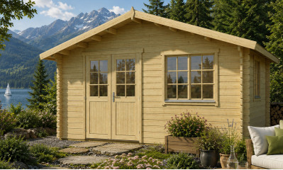 Abri de jardin VAR 44 mm sans plancher - 18,1m² intérieur