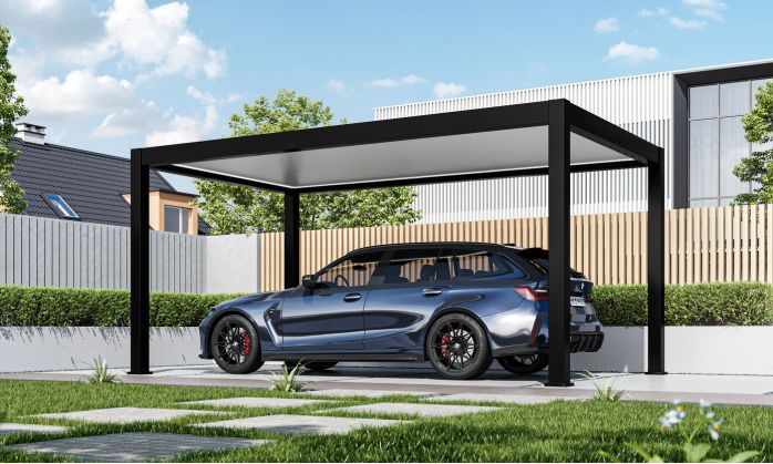 Carport autoportant Alunova A avec kit LED - 530x300cm