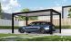 Carport autoportant Alunova A avec kit LED - 530x300cm