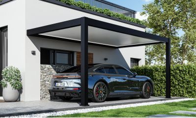 Carport adossé Alunova Aa avec kit LED - 530x300cm