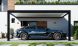 Carport adossé Alunova Aa avec kit LED - 530x300cm