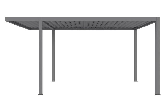 Carport aluminium autoportant avec LED Névéo toit plat 15m2