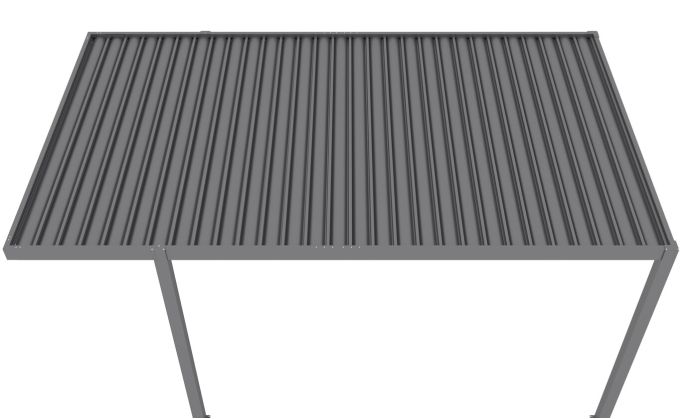 Carport aluminium autoportant avec LED Névéo toit plat 15m2