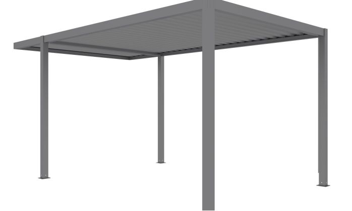 Carport aluminium autoportant avec LED Névéo toit plat 15m2