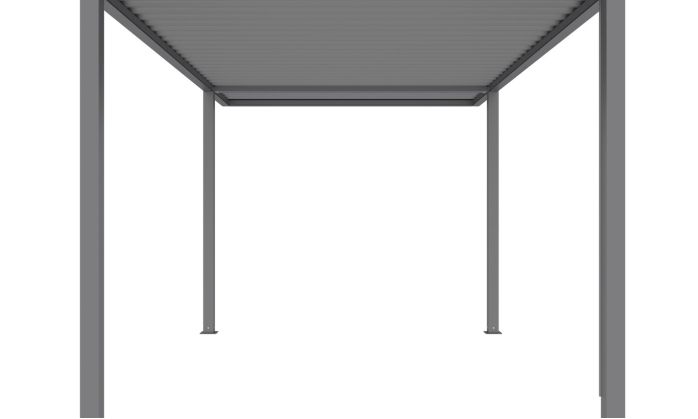 Carport aluminium autoportant avec LED Névéo toit plat 15m2