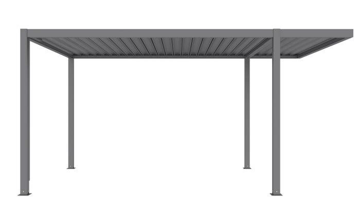 Carport aluminium autoportant avec LED Névéo toit plat 15m2