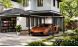 Carport aluminium autoportant avec LED Névéo toit plat 15m2