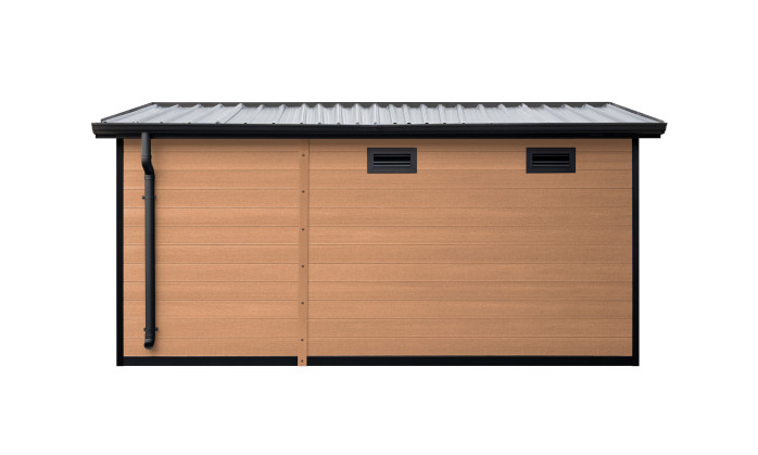 Abri composite 2 pièces Zurich, teinte teck, 4.22x2.9m, 12.24m2