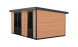 Abri composite 2 pièces Zurich, teinte teck, 4.22x2.9m, 12.24m2