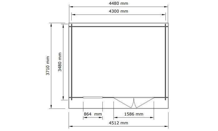 Abri de jardin traité autoclave ROANNE 16 Ep 28mm