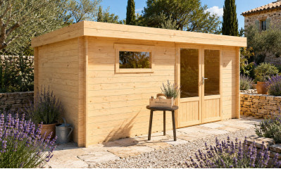 Abri de jardin ROANNE 16 bois naturel Ep 28mm