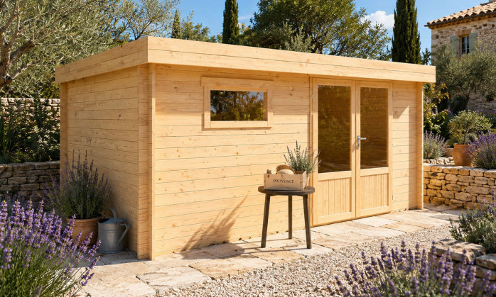 Abri de jardin ROANNE 16 bois naturel Ep 28mm