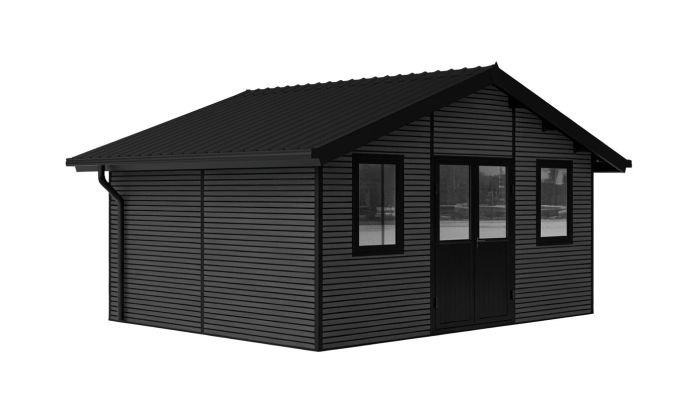 Abri de jardin composite HANOVRE, toit 2 pentes, anthracite, 499x387cm, 18.82 m2 int
