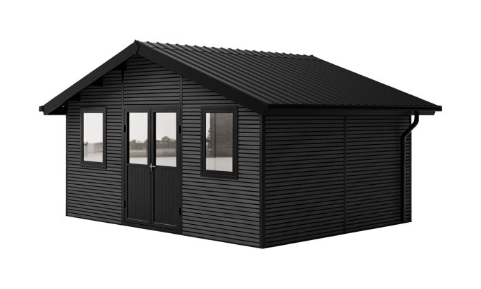 Abri de jardin composite HANOVRE, toit 2 pentes, anthracite, 499x387cm, 18.82 m2 int