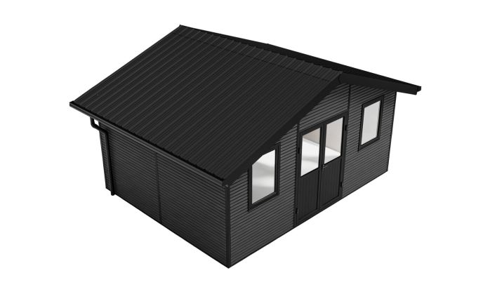 Abri de jardin composite HANOVRE, toit 2 pentes, anthracite, 499x387cm, 18.82 m2 int