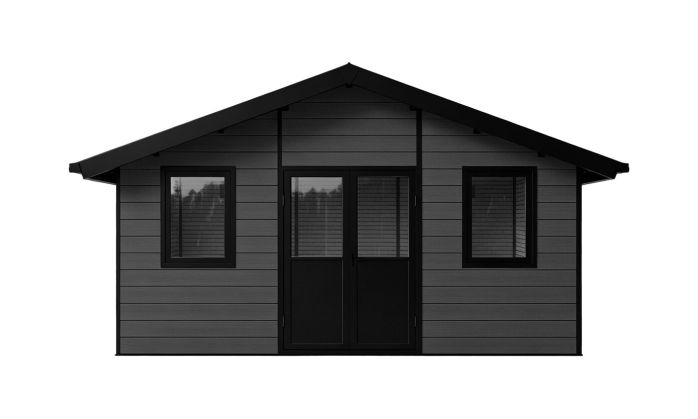 Abri de jardin composite HANOVRE, toit 2 pentes, anthracite, 499x387cm, 18.82 m2 int