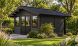 Abri de jardin composite BADEN BADEN, toit 2 pentes, anthracite, 385x385cm, 14.39m2