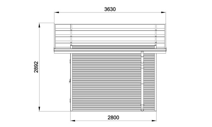 Abri de jardin composite BADEN BADEN, toit 2 pentes, anthracite, 385x385cm, 14.39m2