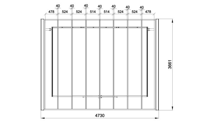 Abri de jardin composite BADEN BADEN, toit 2 pentes, anthracite, 385x385cm, 14.39m2