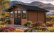 Abri de jardin composite BADEN BADEN, toit 2 pentes, teck, 385x385cm, 14.39m2