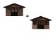 Abri de jardin composite BADEN BADEN, toit 2 pentes, teck, 385x385cm, 14.39m2