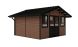 Abri de jardin composite BADEN BADEN, toit 2 pentes, teck, 385x385cm, 14.39m2