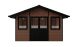 Abri de jardin composite BADEN BADEN, toit 2 pentes, teck, 385x385cm, 14.39m2
