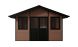 Abri de jardin composite BADEN BADEN, toit 2 pentes, teck, 385x385cm, 14.39m2