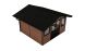 Abri de jardin composite BADEN BADEN, toit 2 pentes, teck, 385x385cm, 14.39m2