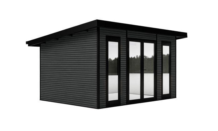 Abri de jardin composite COLOGNE, toit monopente, anthracite, 387x293cm, 10.96m2
