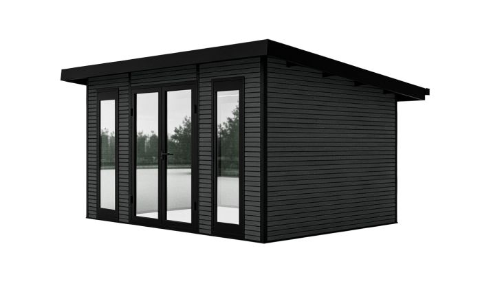 Abri de jardin composite COLOGNE, toit monopente, anthracite, 387x293cm, 10.96m2