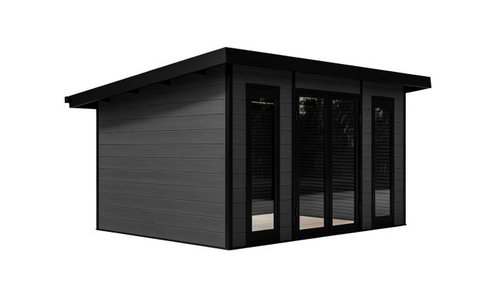 Abri de jardin composite COLOGNE, toit monopente, anthracite, 387x293cm, 10.96m2