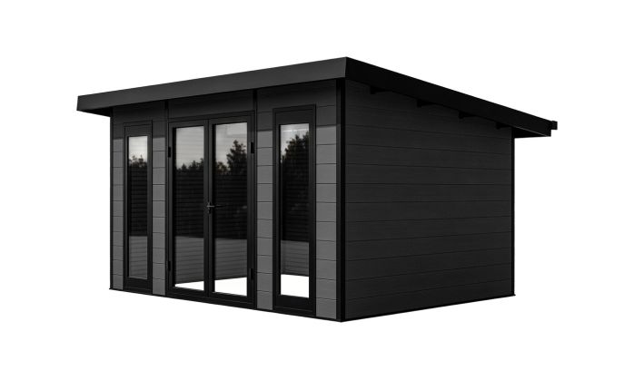 Abri de jardin composite COLOGNE, toit monopente, anthracite, 387x293cm, 10.96m2