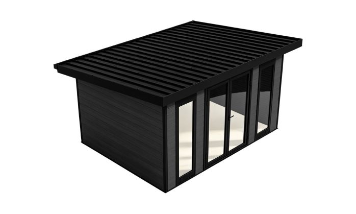 Abri de jardin composite COLOGNE, toit monopente, anthracite, 387x293cm, 10.96m2