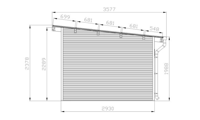 Abri de jardin composite COLOGNE, toit monopente, anthracite, 387x293cm, 10.96m2