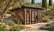 Abri de jardin composite COLOGNE, toit monopente, Teck, 387x293cm, 10.96m2